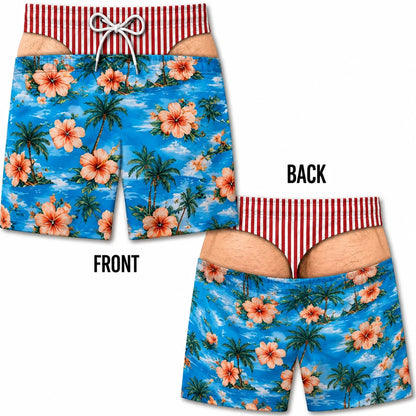 Butt Kidding™ — Illusion Print Swim Trunks