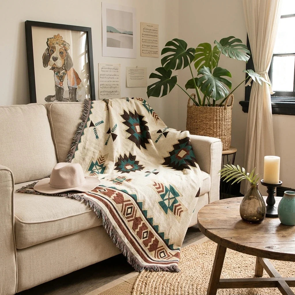 Boho Aztec Throw Blanket