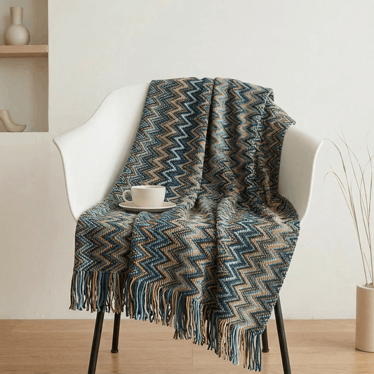 Bohemian Knit Throw Blanket