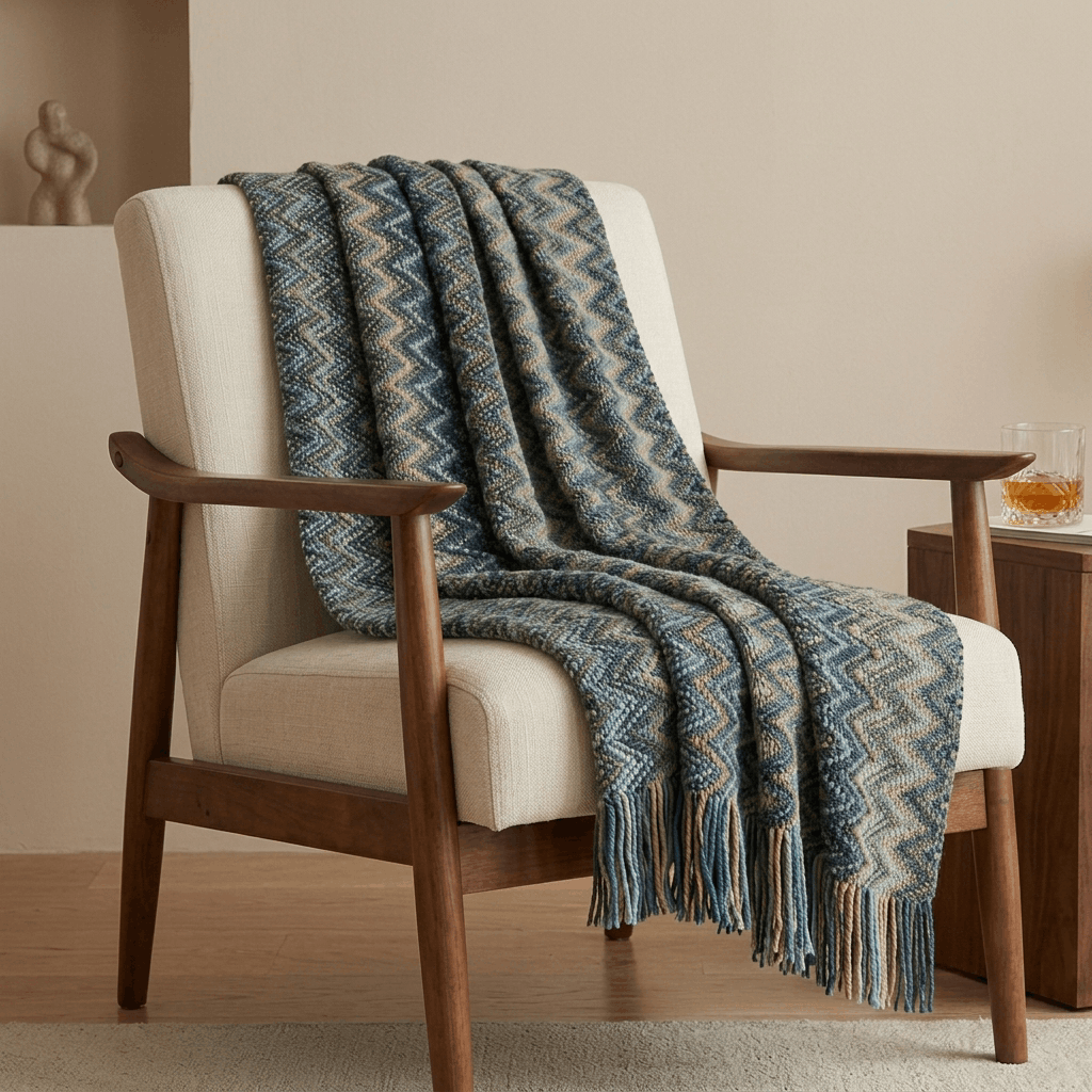 Bohemian Knit Throw Blanket