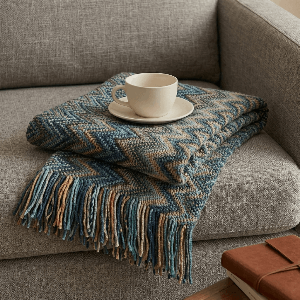 Bohemian Knit Throw Blanket
