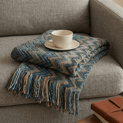 Bohemian Knit Throw Blanket