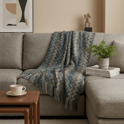 Bohemian Knit Throw Blanket