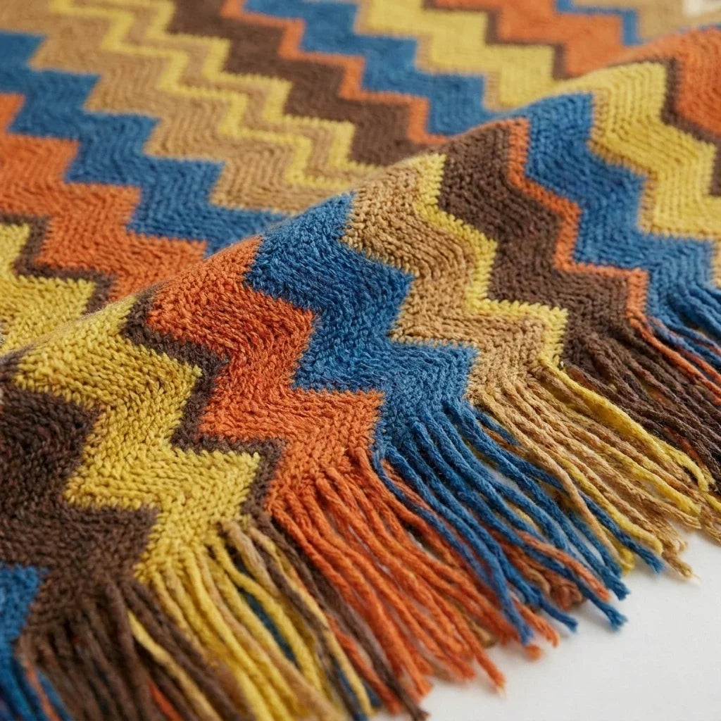 Bohemian Knit Throw Blanket