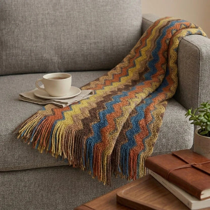 Bohemian Knit Throw Blanket