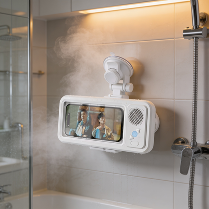 Waterproof Shower Phone Holder with Bluetooth Speaker