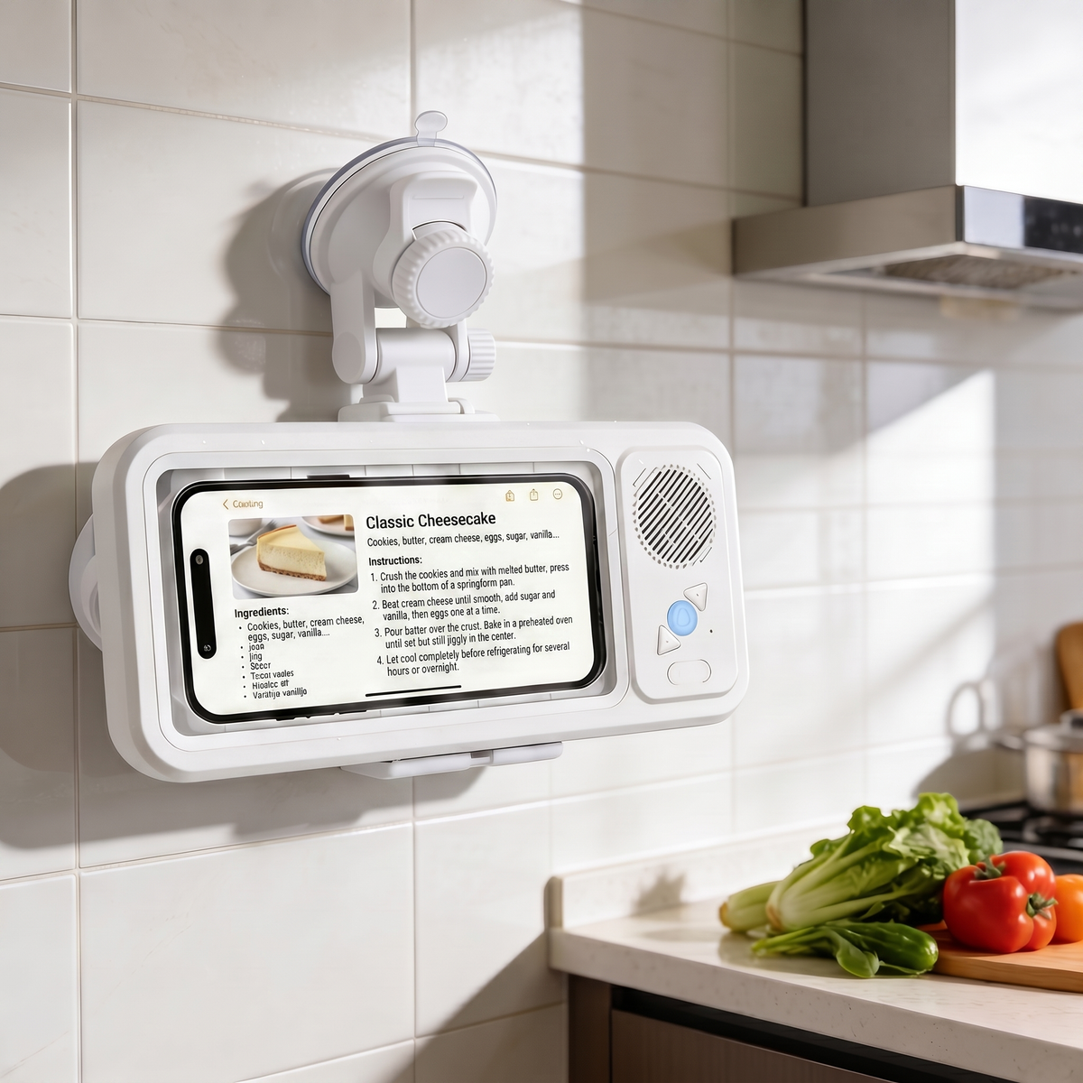 Waterproof Shower Phone Holder with Bluetooth Speaker