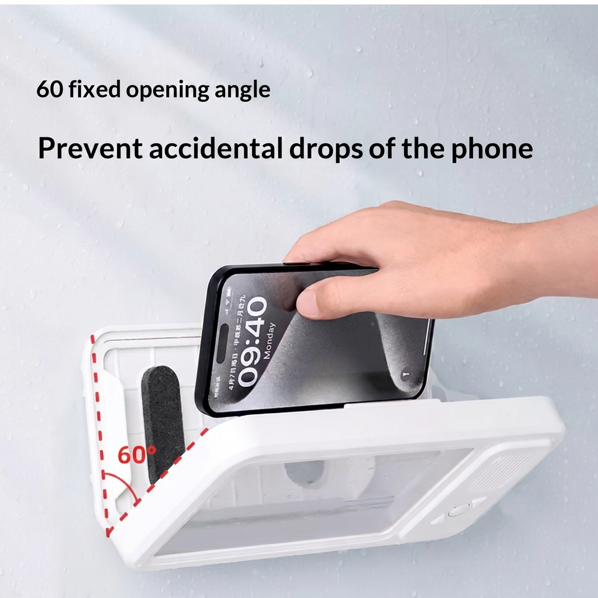 Waterproof Shower Phone Holder with Bluetooth Speaker