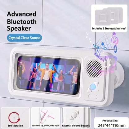Waterproof Shower Phone Holder with Bluetooth Speaker
